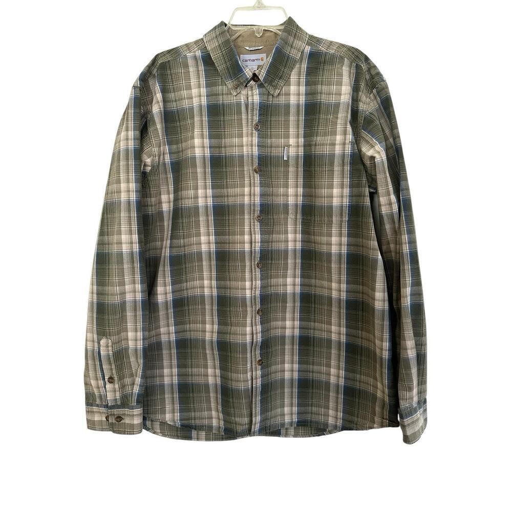 Carhartt Shirt Men's XL Relaxed Fit Rugged Outdoor Wear Long Sleeve Work Outdoor